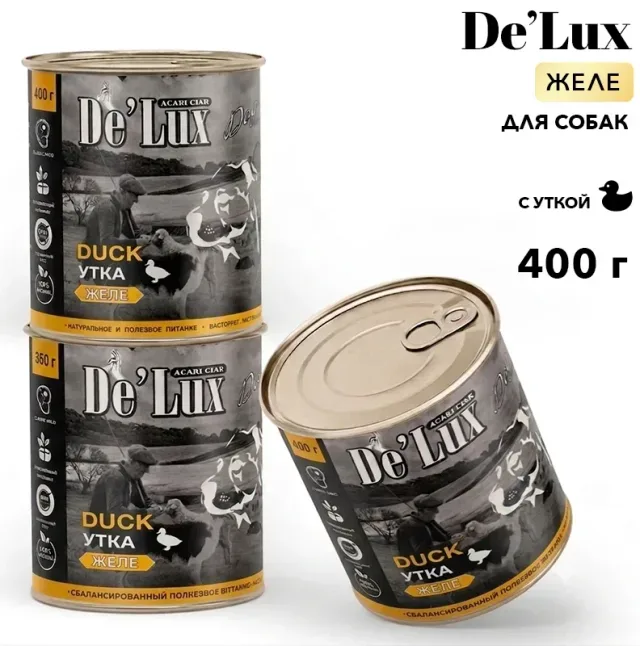 Acari Ciar De`Lux Dog Human Grade Утка (желе) 400 г.