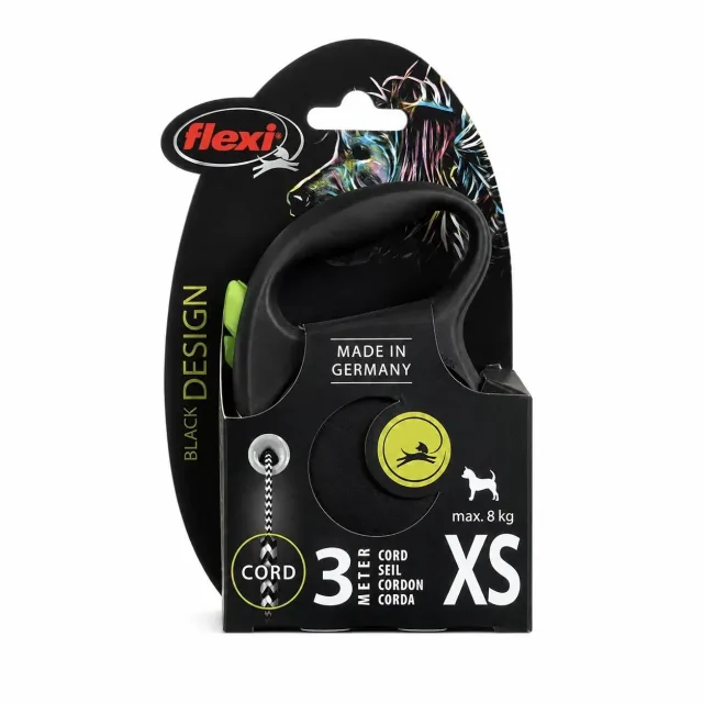 Рулетка-трос для собак до 8кг, 3м, зеленая (Black Design XS Cord 3m green)
